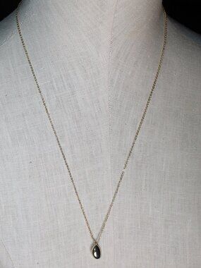 Loft 24" Gold Tone Simple Oval Pendant Necklace